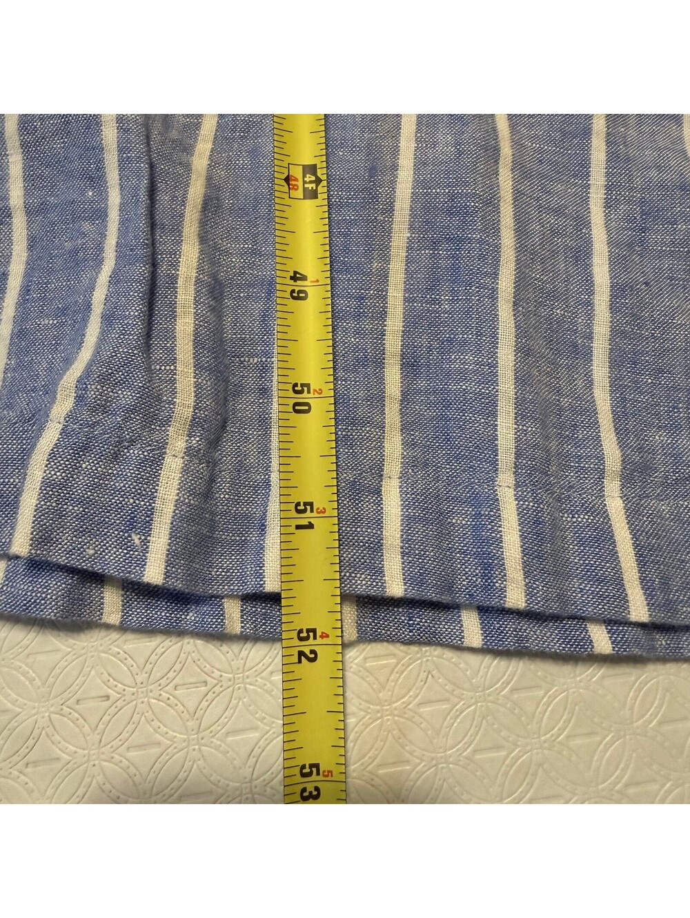 C&C California Blue and White Striped Linen Jumpsuit Size 16 - Picture 9 of 9